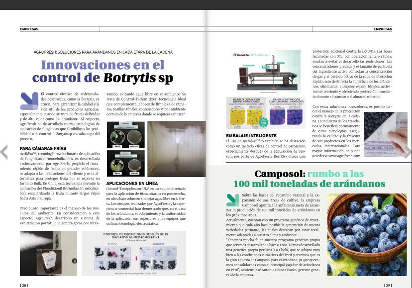 Are you looking for innovative solutions to control Botrytis in your blueberries?
Protect your blueberries from Botrytis with innovative solutions from AgroFresh! #blueberries #agrofresh For more information, read this article from @proarandanos magazine: hubs.li/Q02FjrSb0