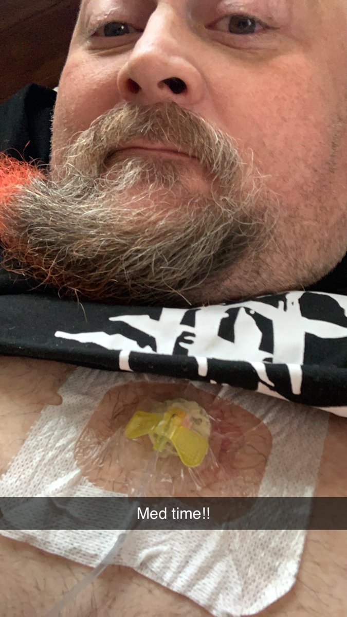 MacHoot1's tweet photo. Time for the meds!! #ALS #fuckALS #infusiontherapy #radicava https://t.co/029wVS3jIa https://t.co/RZTVJB9DEb