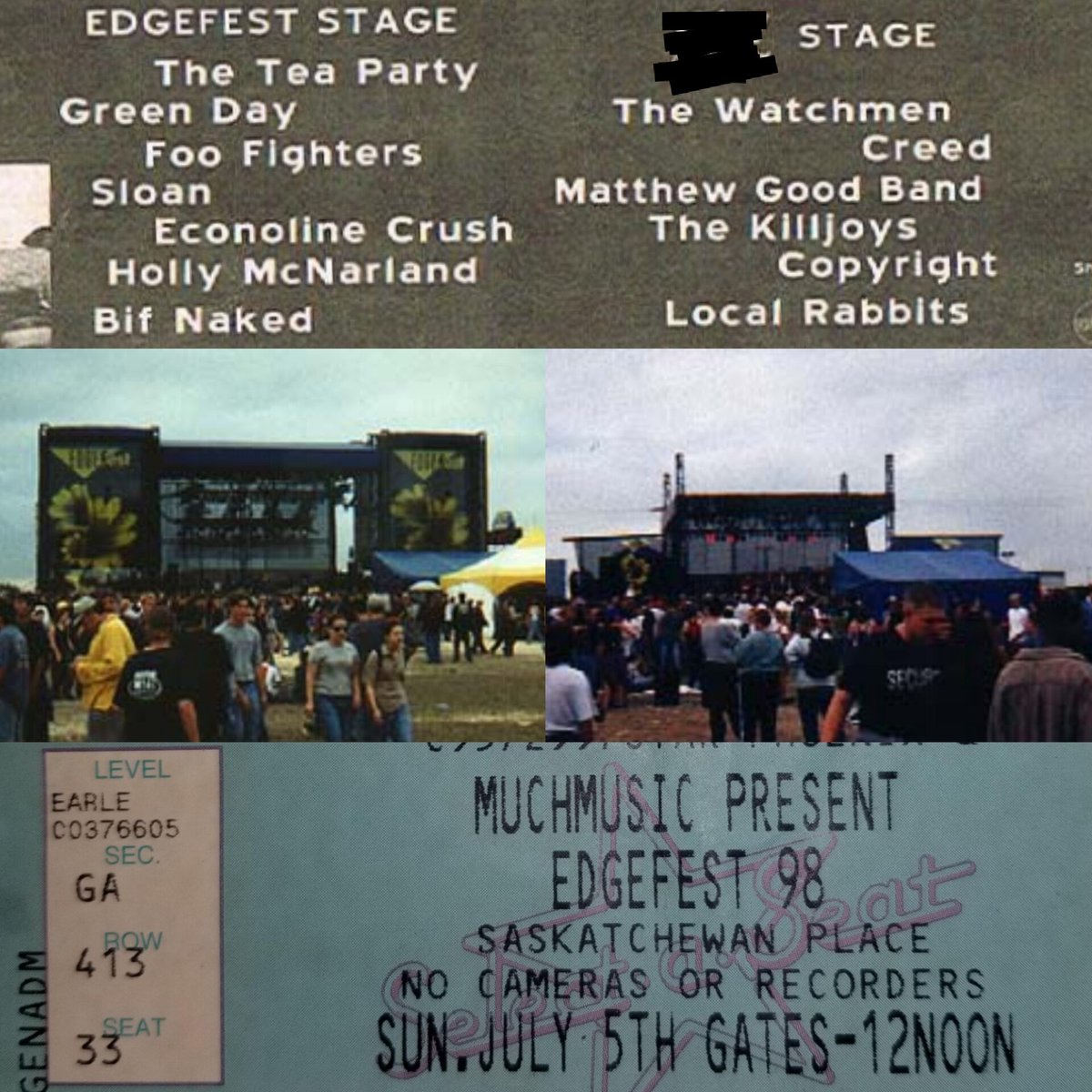On this day in 1998 I was in Saskatoon watching Edgefest.

I can't believe all these years later I've had the privilege 2 interview &amp;/or become friends w/<a href="/theteapartyband/">The Tea Party</a>, <a href="/CrushEconoline/">Econoline Crush</a>, <a href="/bifnaked/">Bif Naked</a> <a href="/Watchmenmusic/">The Watchmen</a>, Ian (MGB) &amp; <a href="/__TheKilljoys/">The Killjoys</a> who all performed on that day. Crazy..