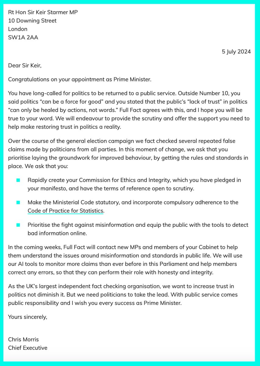 Our letter to new Prime Minister <a href="/Keir_Starmer/">Keir Starmer</a>.