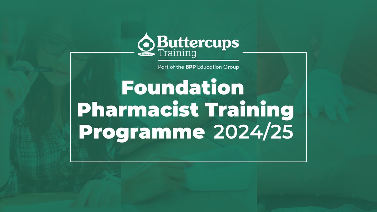 Applications are now open for the Buttercups Foundation Pharmacist Training Programme 2024-25!

This year's programme is more comprehensive than ever! For more information on the updates and to enrol, follow the link below:
Buttercupstraining.co.uk/course/foundat…