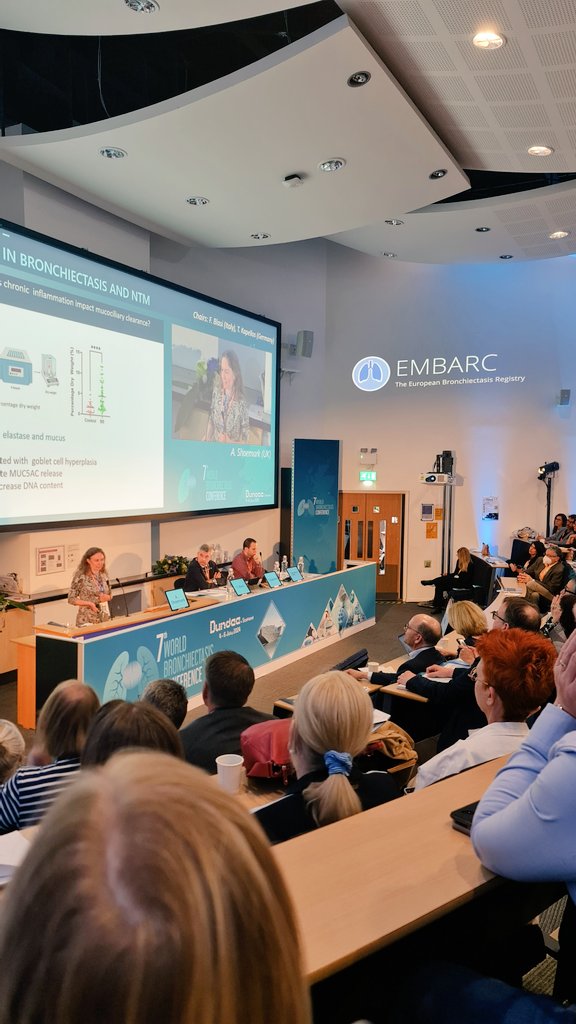 IainStewart11's tweet image. My supervisor, Amelia Shoemark is providing a fascinating talk on chronic inflammatory impacts on mucociliary clearance!  #ciliopathies #worldbronchiectasisconference #embarc #bronchiectasis #dundee #dundeeuni