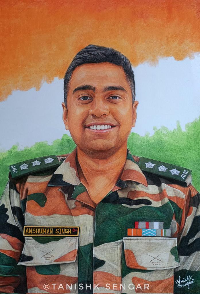 Tanishksengar's tweet photo. In saving lives, a doctor's melody played,
In his sacrifice, a symphony of valor laid.

Bhaiya attained veergati in Siachen while saving fellow soldiers.

Today he is being conferred with #Kirti_Chakra. Manju Aunty received the award

CAPT ANSHUMAN SINGH 
26 PUNJAB (AMC)

Miss U https://t.co/A6R8qiuODk