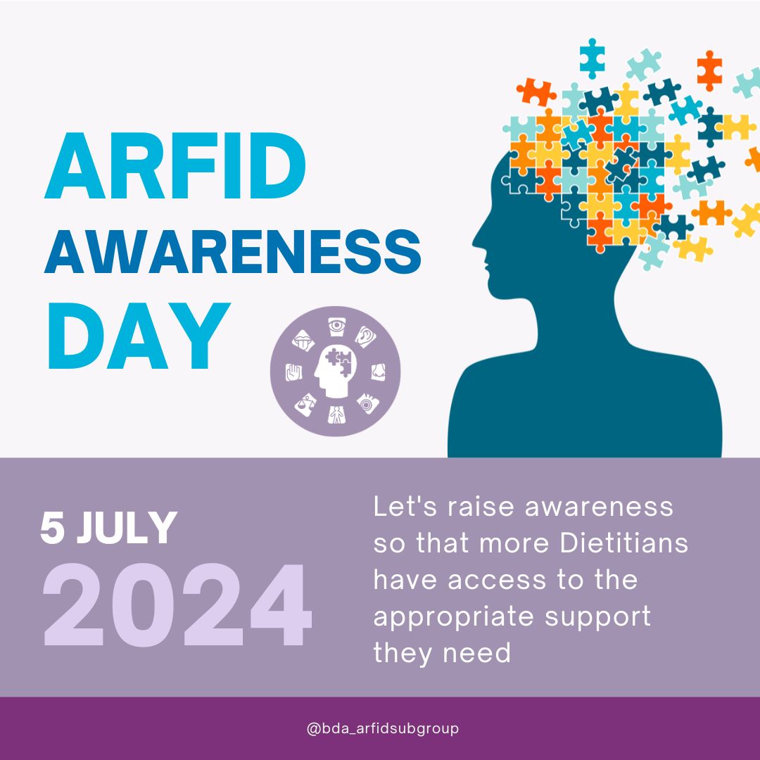 The Chatty Dietitian (@chattydietitian) on Twitter photo It's #arfid awareness day, and the <a href="/BDA_Dietitians/">British Dietetic Association</a> has a new <a href="/Dietitians_MHG/">BDA Mental Health Specialist Group</a> subgroup.
The role dietitians have in supporting those with arfid is growing rapidly, and the group has developed a number of resources to support families already.
I'm proud to be part of the group. It's #arfid awareness day, and the <a href="/BDA_Dietitians/">British Dietetic Association</a> has a new <a href="/Dietitians_MHG/">BDA Mental Health Specialist Group</a> subgroup.
The role dietitians have in supporting those with arfid is growing rapidly, and the group has developed a number of resources to support families already.
I'm proud to be part of the group.