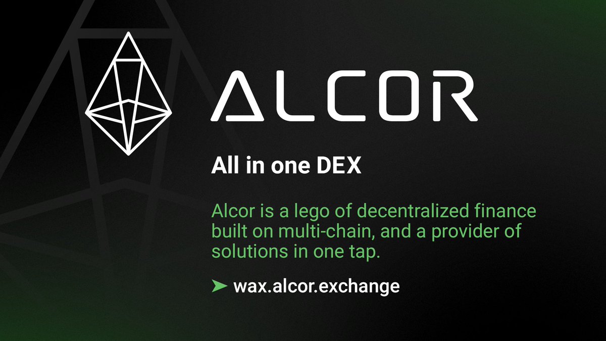 _DEXHUB's tweet photo. 💎 @Alcorexchange, a lego of decentralized finance built on multi-chain, and a provider of solutions in one tap.
💎 #AlcorExchange is an extremely flexible decentralized exchange with a focus on self-listing
💎 #Alcor seamlessly integrates WAX, BOS, TELOS, EOS, and Proton blockchains, offering you a comprehensive trading experience.
🔽VISIT
https://t.co/R5QSKeDGVr