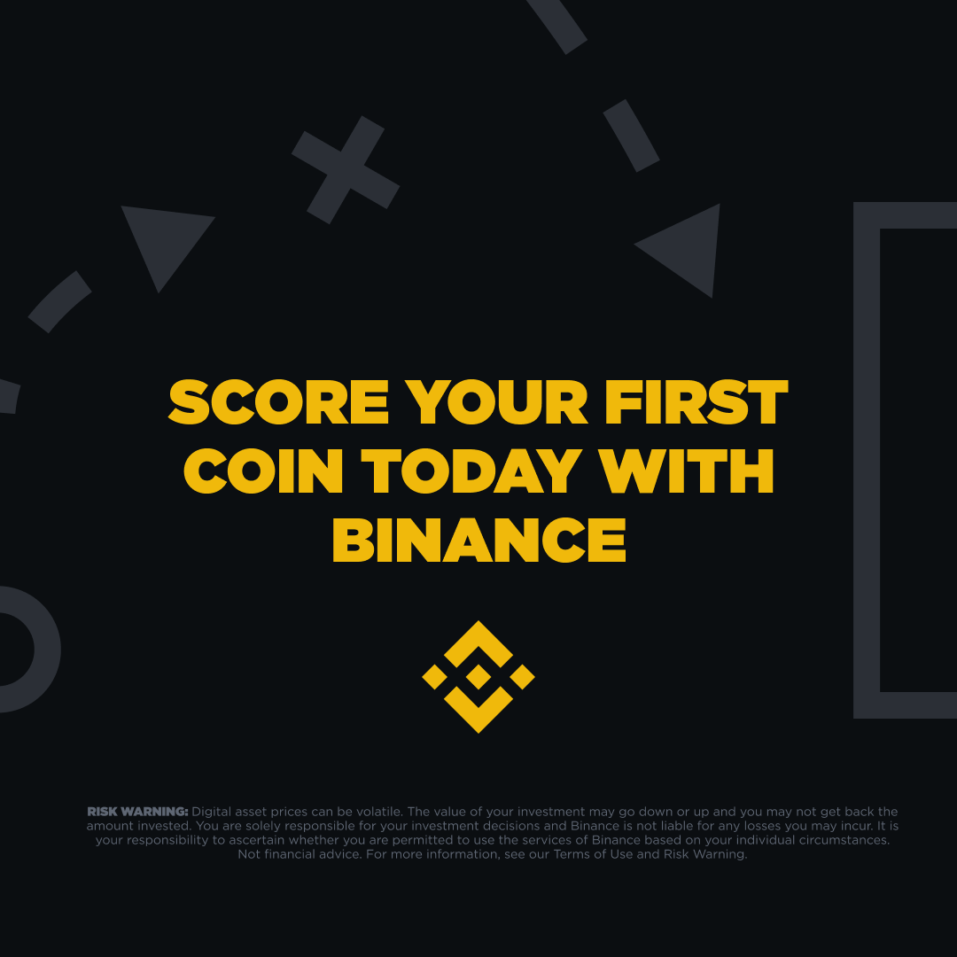 binance's tweet photo. Football x Crypto: Lesson 105

Everyone knows: It all starts with a coin.

Score your first coin today ⤵️