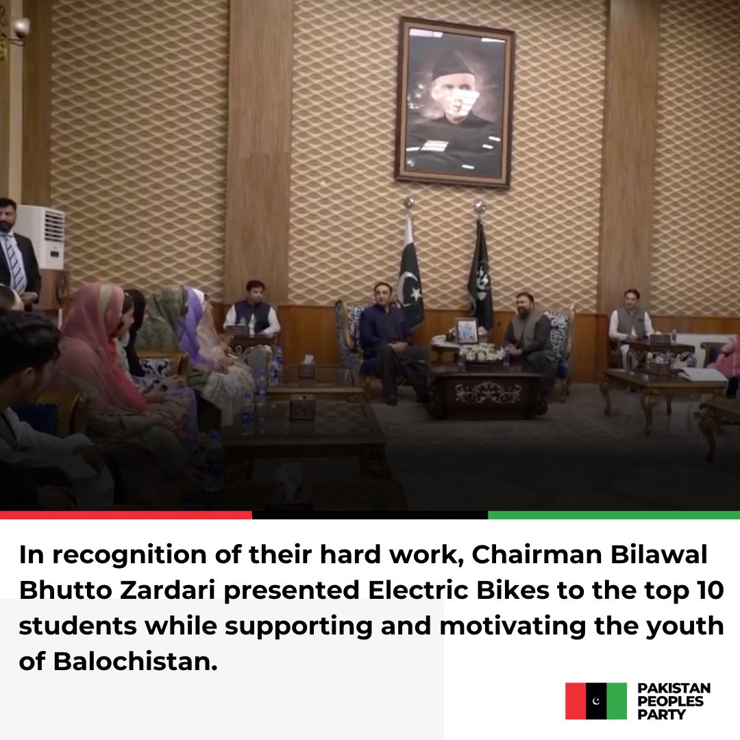 MediaCellPPP's tweet photo. Chairman PPP @BBhuttoZardari  met with the top 10 achievers of the Balochistan Intermediate Board, congratulating them on their outstanding performance.

Read More: https://t.co/oyZHvjboCU https://t.co/iRGaFrDcPn