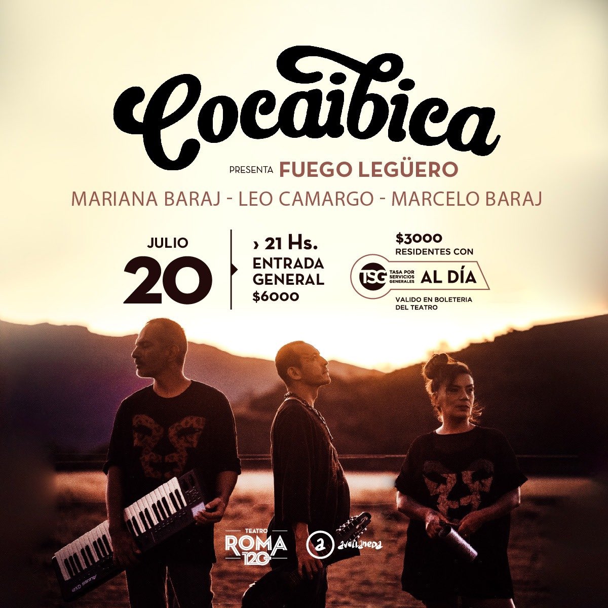 El Sábado 20/7 vení a celebrar el Día del amigo con nosotros!!! 
Te esperamos en el hermosísimo <a href="/teatro_roma/">Teatro Roma</a> de Avellaneda. Las entradas ya están disponibles a precios súper accesibles!! Nos vemos!! 🍃🍃🍃
<a href="/MarianaBaraj/">Mariana Baraj</a> 
<a href="/marcelobaraj/">Marcelo Baraj</a> 
<a href="/LeoCamargo0/">Leo Camargo</a> 
<a href="/TieneQueAndar/">tienequeandar</a>