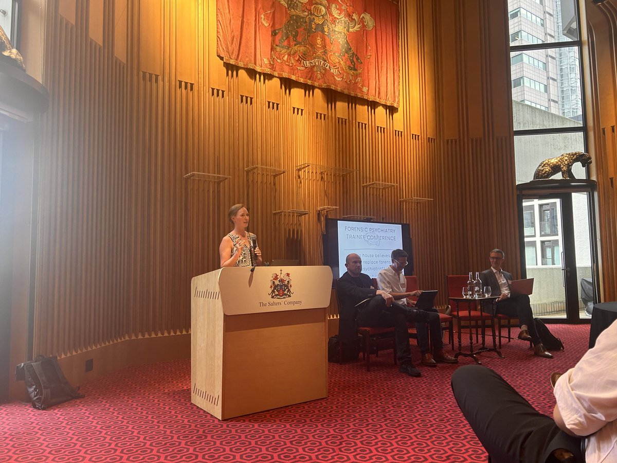 Very happy to have been invited to speak at the national conference of forensic psychiatry trainees. Also speaking are colleagues (two from Broadmoor Hospital) debating whether AI will replace forensic psychiatrists… ⁦<a href="/rcpsychForensic/">The Faculty of Forensic Psychiatry</a>⁩