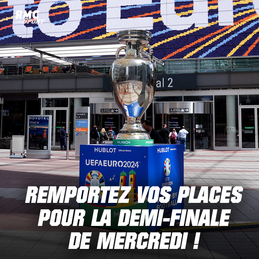 RMCsport's tweet photo. 🎁 RMC SPORT T'ENVOIE À L'#EURO2024 ! 

🎟️ Gagne deux places pour la demi-finale de mercredi (Angleterre/Suisse v Turquie/Pays-Bas !)

⚠ Petite précision :  le transport et l'hébergement ne sont pas pris en charge.

🍀 Pour jouer, RT + follow @RMCsport et commente ton prono ! https://t.co/gVcnkkXvXL