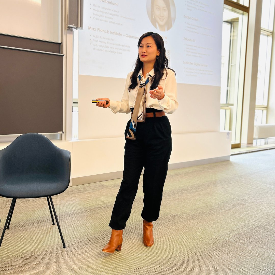 esmtberlin's tweet image. Thank you to all who joined us for our recent ESMT Open Lecture! Special thanks to Dr. Min Ye of AInvone GmbH for her insights on AI innovation and GDPR compliance, and to Carolin Puppel for her excellent moderation. Watch the livestream: eu1.hubs.ly/H0b3cDs0 #ai #innovation