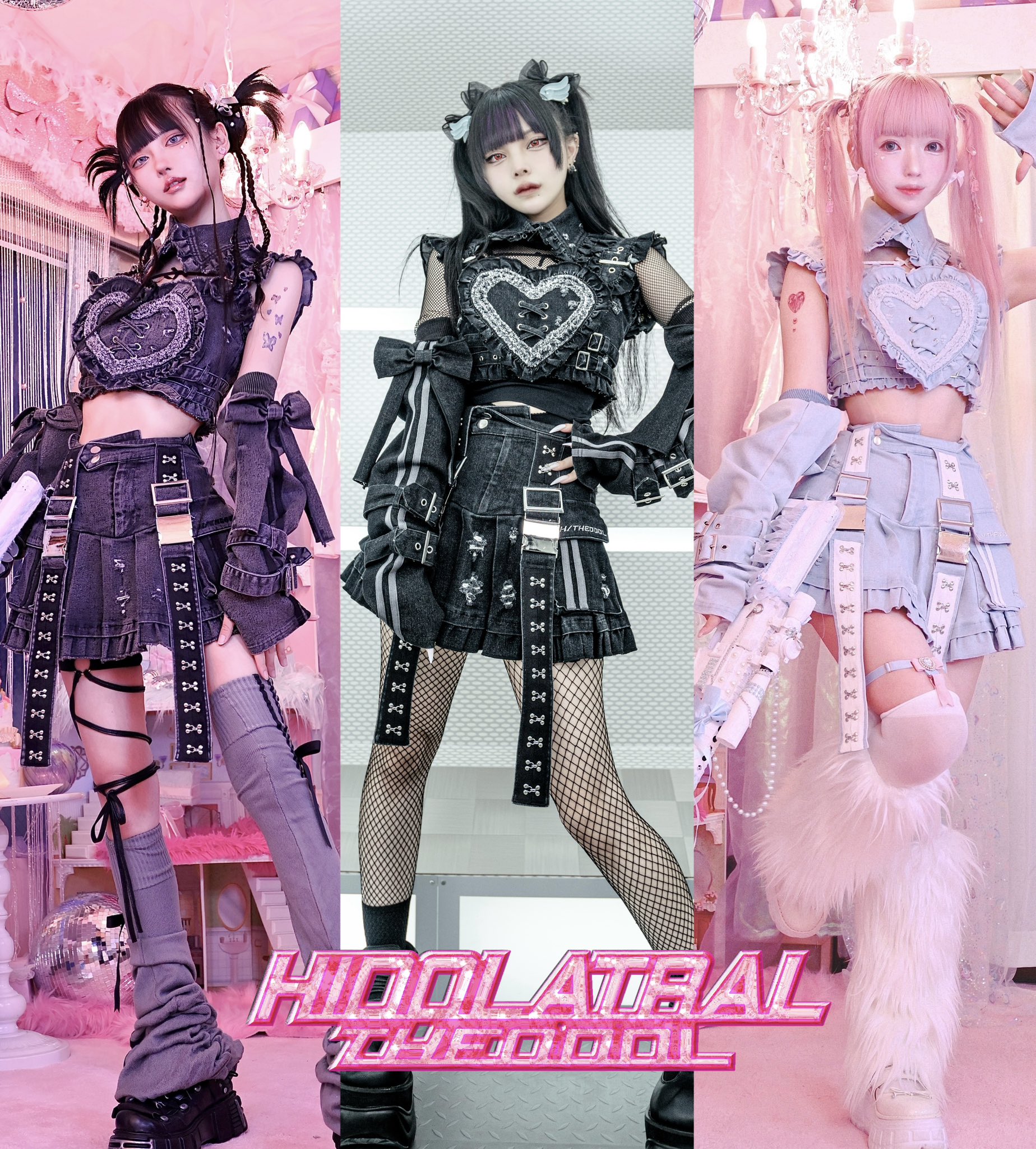 HIDOLATRAL THEODOL y2kデニムハートビスチェ グレー HIDOLATRAL