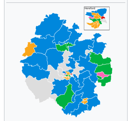 BowdenEnjoyer's tweet photo. The Greens local success in Hereford is not as comprehensive compared to Mid Suffolk. Hereford Council is NOC and the Tories are the biggest Party, yet Greens were able to win the North Hereford North constituency. https://t.co/Lumquj9p83