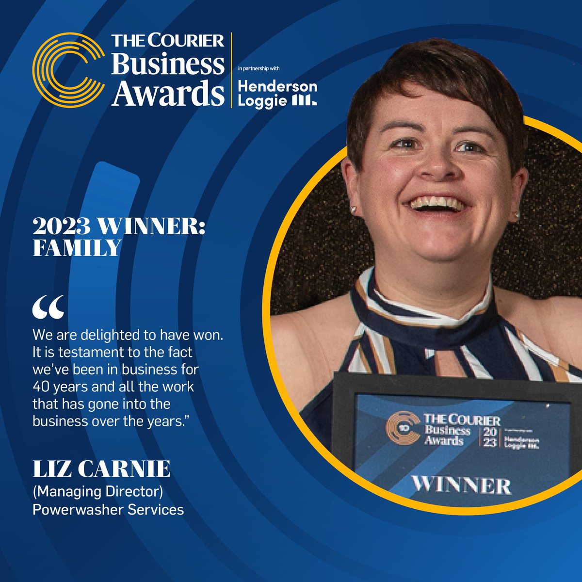 CourierBiz's tweet image. Hear from one of last year's local Family award winners Liz Carnie, Managing Director of Power Washer Services.
This year's Family Award, sponsored by Thorntons, celebrates family run businesses in Courier Country
Entries close Monday 8th July Enter Now: bit.ly/FamilyCBA2024