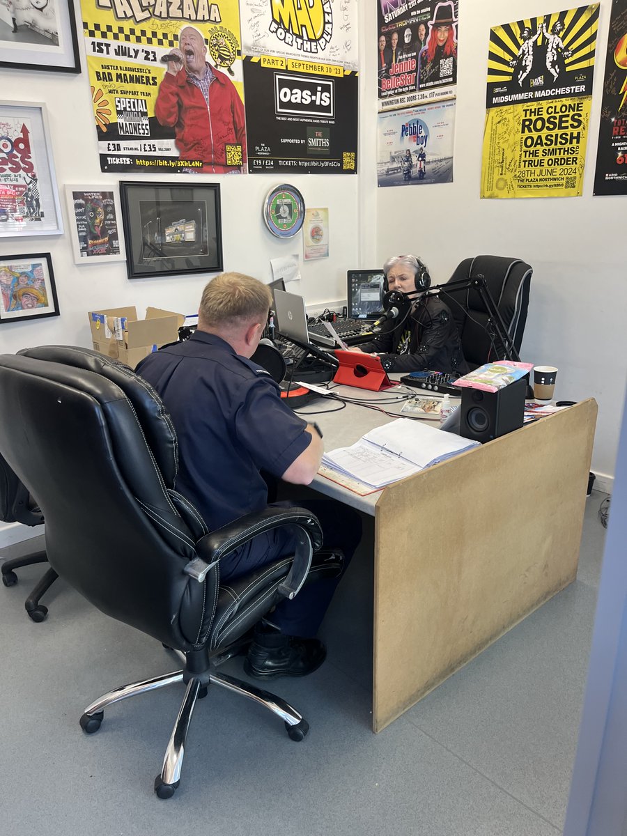 FF Dale in with radio Northwich this morning promoting tomorrows open day tomorrow 11:30-15:30 ( sensory hour 10:30-11:30) can we reiterate there is no public parking down Braddon close as we are still a operational fire station. See you all tomorrow 🚨🚒🔥