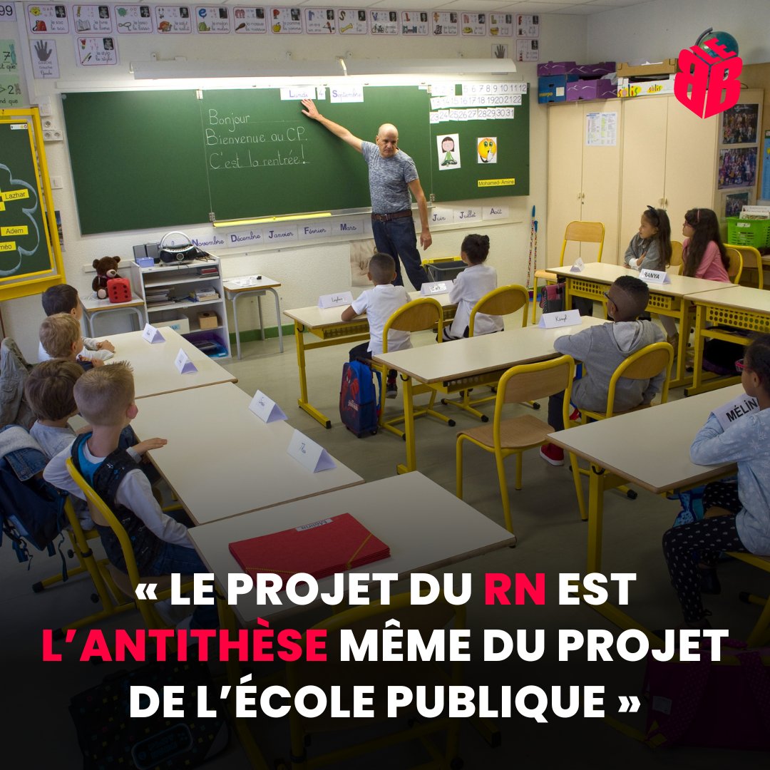 LeBondyBlog's tweet photo. La perspective de voir le Rassemblement national accéder au pouvoir représente un « danger » certain pour l’éducation nationale. Des syndicats alertent sur le programme éducatif de l’extrême droite. Entretien avec Sophie Vénétitay, secrétaire générale @SNESFSU https://t.co/2CfQLnnjov