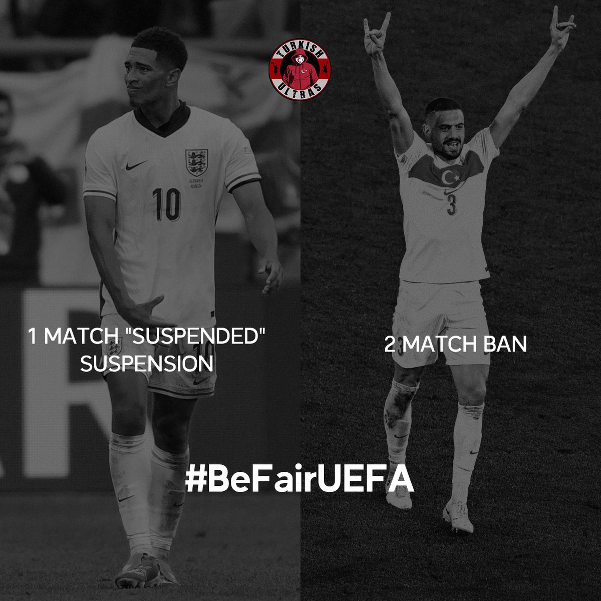 Bugün #BeFairUEFA etiketini dünya gündeminde birinci sıraya sokmazsak, bidaha sağda solda Futbol Tayfa diye övünüp gezmeyelim. Dünya gündemine sokana kadar durmak yok! #BeFairUEFA
