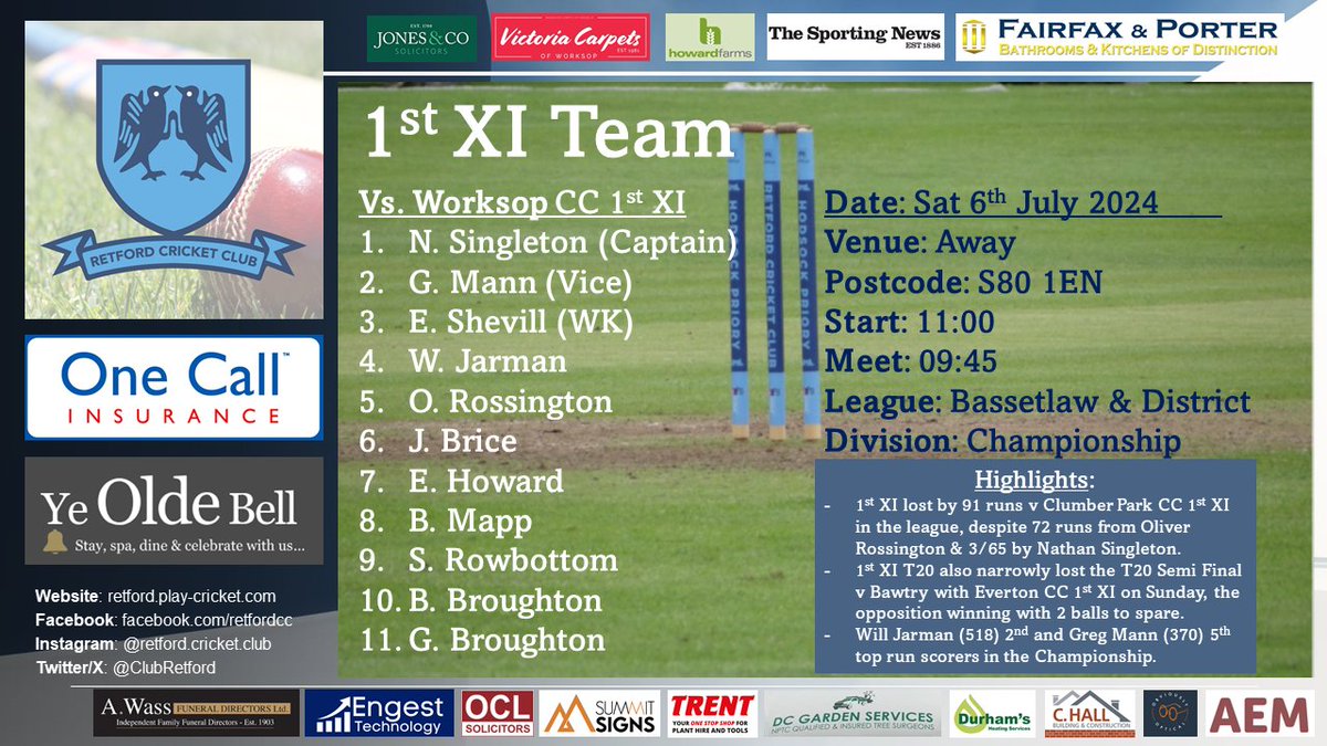 Retford Cricket Club tweet media
