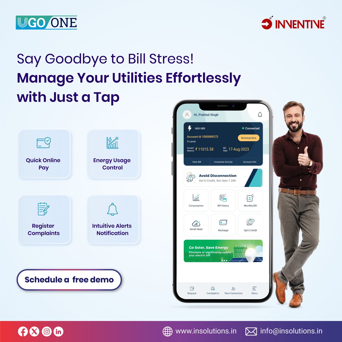 InventiveSoft's tweet photo. Managing your household utilities has never been simpler. From power to water, our app allows you to handle it all with a single tap, bringing convenience, efficiency, and peace of mind right to your fingertips. 

Visit our website: https://t.co/c6UJ3Hh0nH https://t.co/hhtV05yRHN