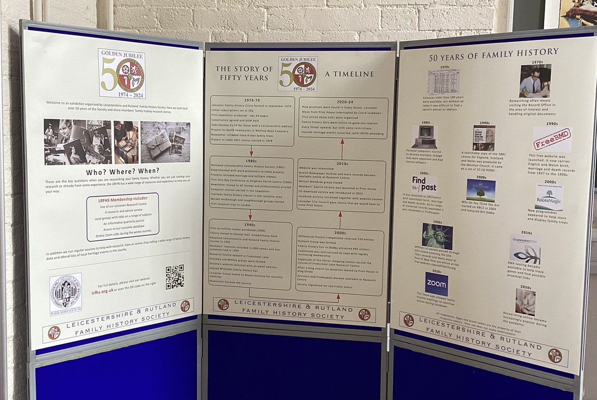 LeicsRutFHS's tweet photo. Just installed our 50th anniversary exhibition at the County Record Office. Viewable from tomorrow until 1/8/24.
With thanks to LAHS Public Heritage Fund
@RecordOffice @LeicsArchHisSoc @CityMayorLeic https://t.co/HGsZ5fv5Vz