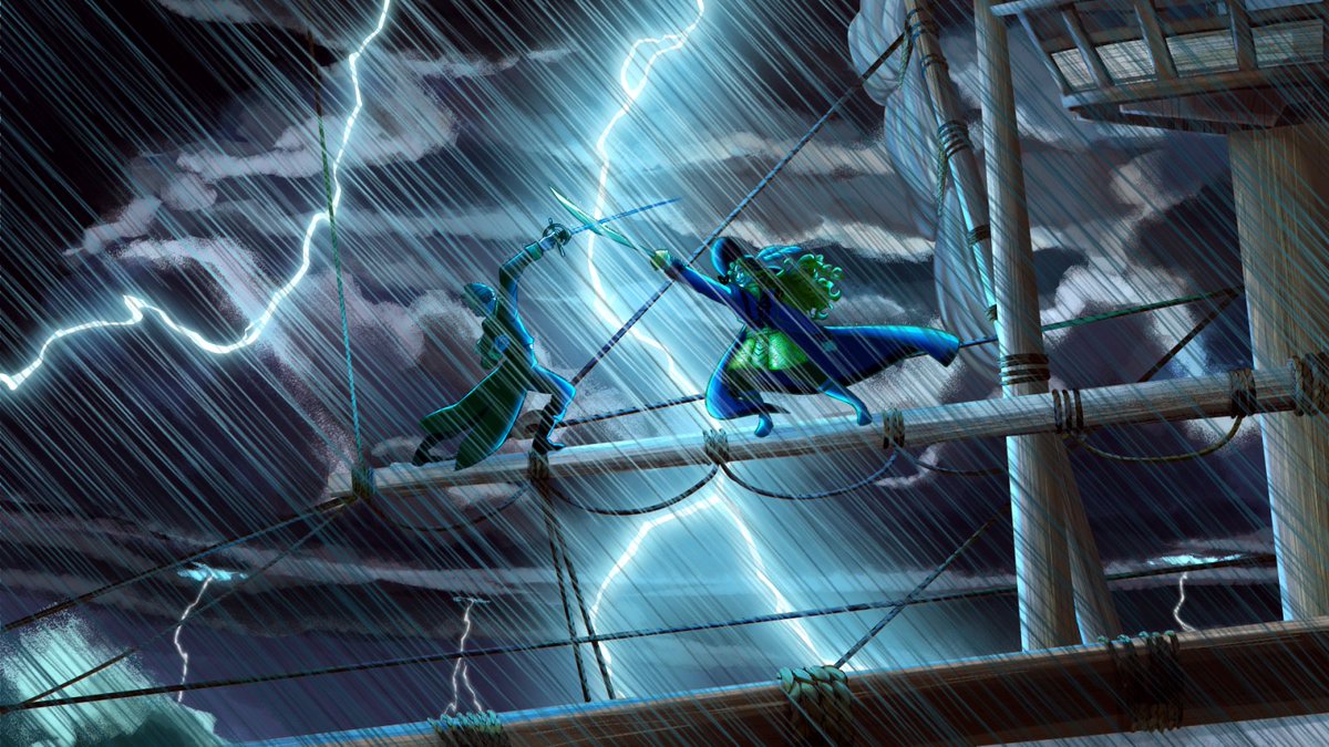 chailattemusing's tweet photo. Wendy got to kill Peter Pan
(my storm sorcerer fairy tale character getting the finish on her evil ex husband) #dnd #dungeonsanddragons #fantasy #illustration #characterart https://t.co/kprISgG6V2