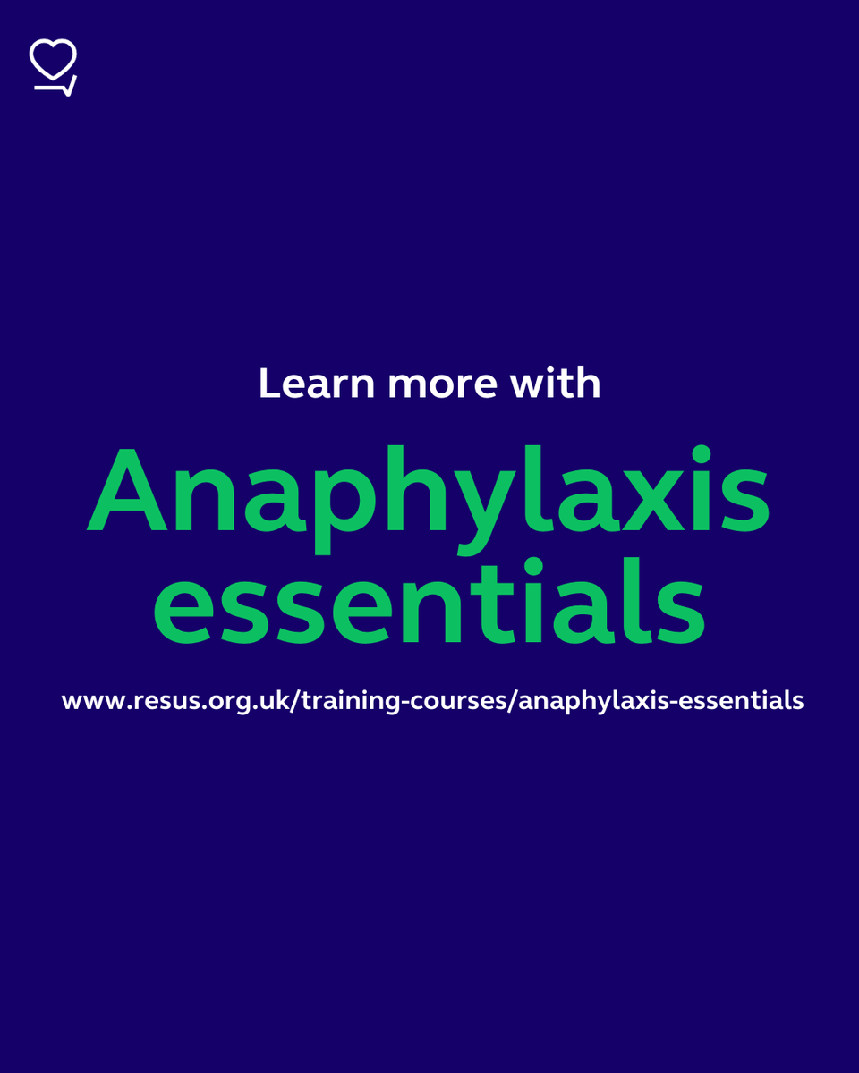 Identifying and treating anaphylaxis is vital for survival, but it’s also important to consider what happens after. Our new Anaphylaxis essentials course prepares healthcare professionals to plan for their patients’ discharge and follow up.

Learn more: resus.org.uk/training-cours…