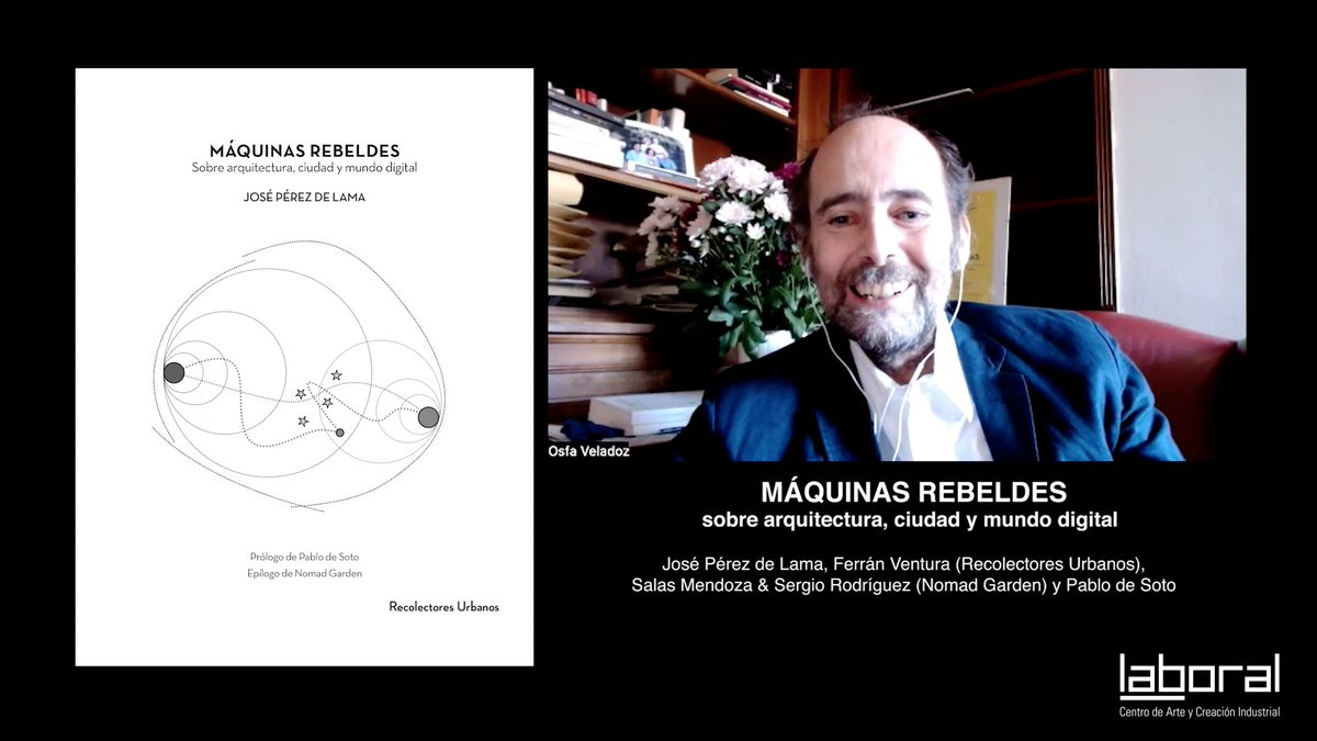 Vídeo de la presentación del libro Máquinas Rebeldes: Sobre arquitectura, ciudad y mundo digital. Con José Pérez de Lama <a href="/osfa_11/">osfa veladoz</a>, Ferrán Ventura <a href="/rEcolectores/">rEcolectores urbanos</a>, Salas Mendoza &amp; Sergio Rodríguez <a href="/Nomad_Garden/">NOMAD GARDEN</a> y Pablo de Soto <a href="/pablodesoto/">Pablo de Soto</a>.

 🔗 youtube.com/watch?v=jb2KUp…
