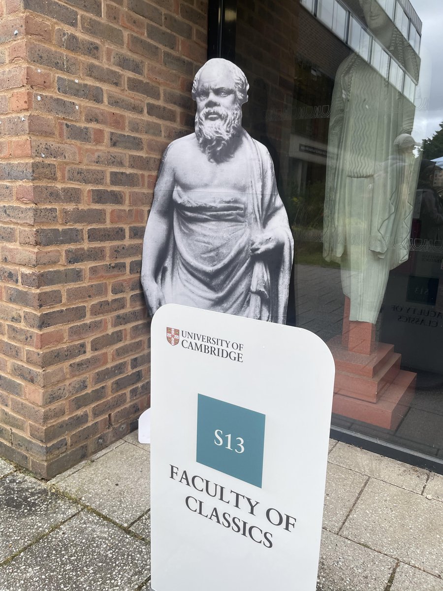 If you pop over to see our rare books display (12-2pm), you might want to avoid the chap lurking near the Classics Faculty entrance. He can be a bit irritating and might approach you with some pressing questions.