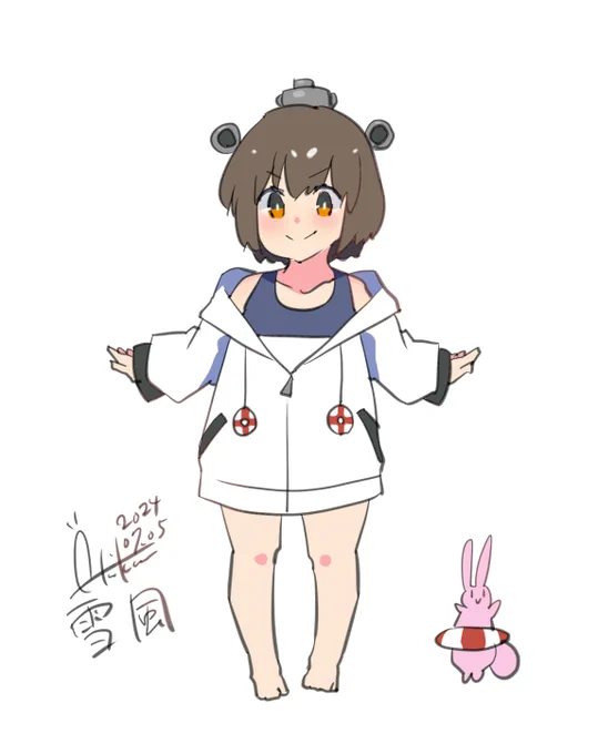 雪風『雪風は沈みません!』#艦これ #雪風#艦これ版深夜の真剣お絵描き60分一本勝負#艦これ版真剣お絵描き60分一本勝負_20240705 