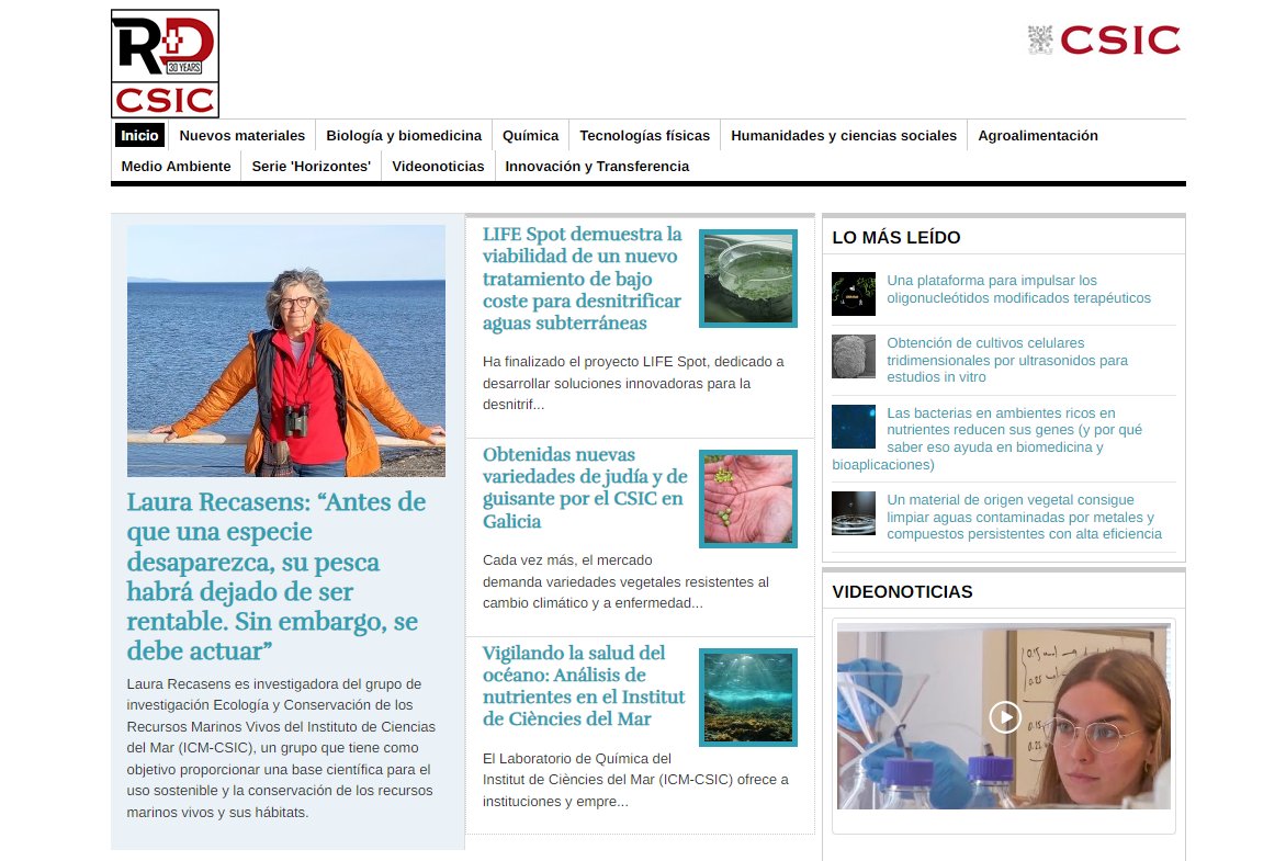 📖💻Descubre R+D CSIC (<a href="/RmasD_csic/">R+D CSIC</a>), la revista digital que difunde la investigación y la oferta tecnológica de los centros de investigación del #CSIC.
👉 rdcsic.dicat.csic.es