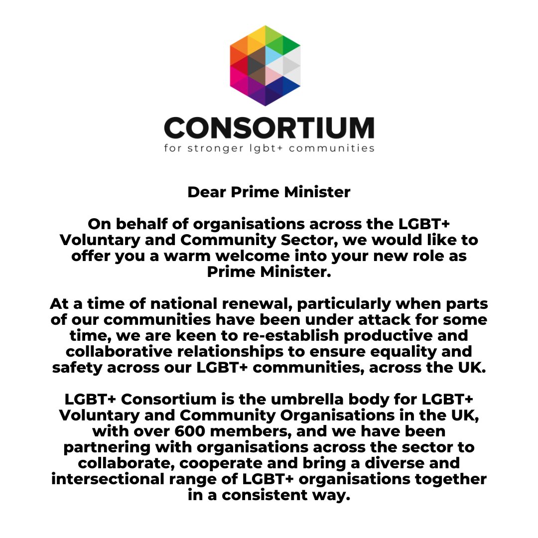 LGBTConsortium's tweet photo. At a time when our LGBT+ communities, and particularly Trans communities, have been under attack for so long, it is important we use this time of change to reset relationships and how our communities are both talked about, and worked with.

1/3 https://t.co/CsdzzX67mN
