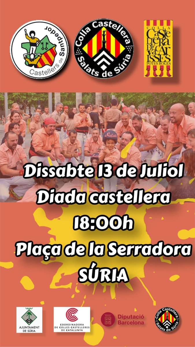 Ja tenim aquí la Diada de Festa Major de Súria!! Som-hi Salats!!