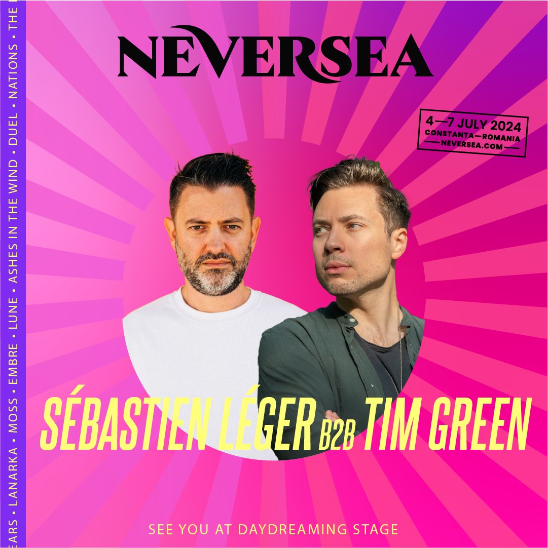 Can’t wait for my first time at <a href="/NeverseaFest/">Neversea</a> in Romania this weekend going b2b with <a href="/therealsebleger/">SébastiEEEEn Léger 🛄</a>! 🌊
See you at the beach on Saturday 🏖️. 
Set times:⏰ 02:00 to 04:00 
📍: Daydreaming stage. 

neversea.com/tickets