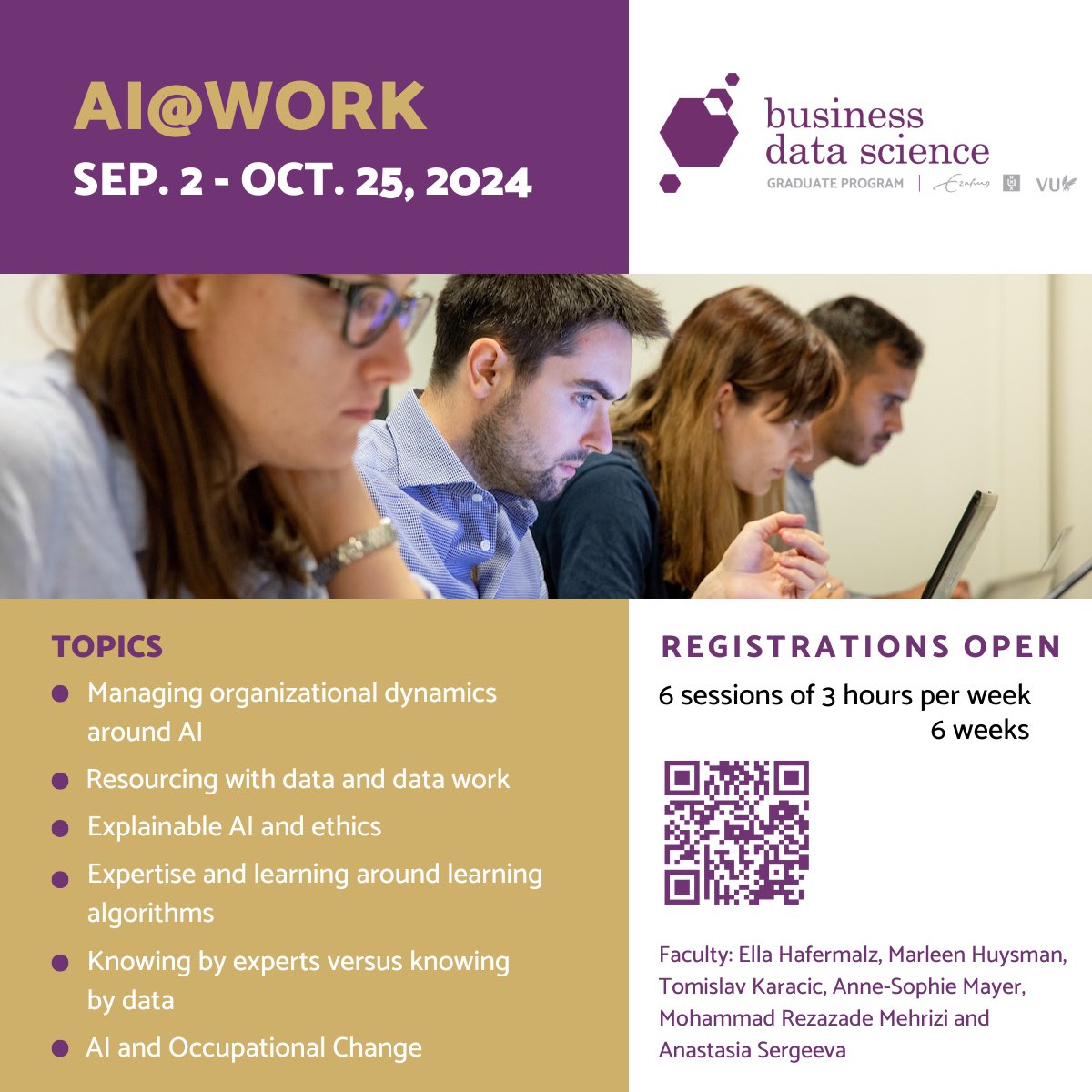 Business Data Science (@rm_bds) on Twitter photo Applications for <a href="/rm_bds/">Business Data Science</a> courses are open! Join our AI@Work course on campus (Sept 2-Oct 25)
Who should register ๐ open to external participants & PhDs (deadline Aug 15): tinyurl.com/3tk4rvkd
๐ opportunity to take a single course to build a new skill or deepen knowledge. Applications for <a href="/rm_bds/">Business Data Science</a> courses are open! Join our AI@Work course on campus (Sept 2-Oct 25)
Who should register ๐ open to external participants & PhDs (deadline Aug 15): tinyurl.com/3tk4rvkd
๐ opportunity to take a single course to build a new skill or deepen knowledge.