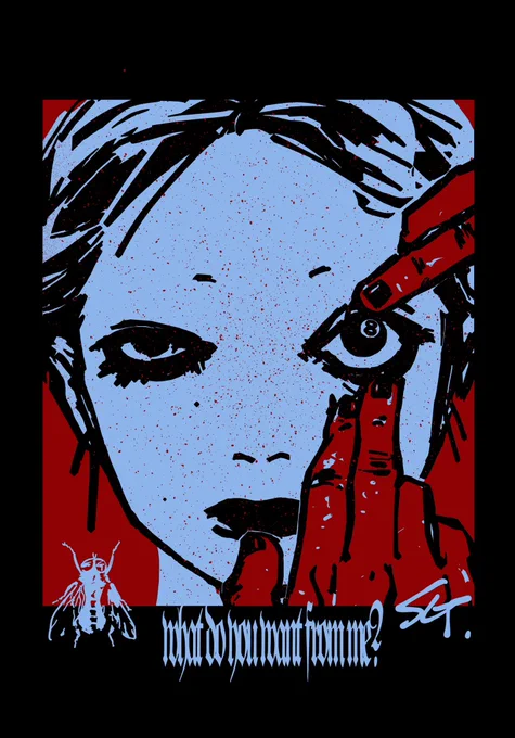 新作Tシャツです7/10からの個展で先行販売、個展終了後に通販予定ですインクたっぷりパリパリのシルクスクリーン印刷です 