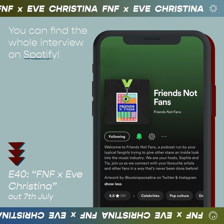 Eve Christina ★ (@evechristinaa) on Twitter photo I told you I’m entering my podcast era! Episode with <a href="/friendsn0tfans/">Friends Not Fans</a> out this Sunday <3 listen in for all things olive, EP and denim related. 🍎🫦🫒 I told you I’m entering my podcast era! Episode with <a href="/friendsn0tfans/">Friends Not Fans</a> out this Sunday <3 listen in for all things olive, EP and denim related. 🍎🫦🫒