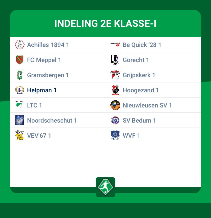 vvhelpman's tweet photo. Indeling Heren 1 seizoen 2024/2025: https://t.co/NJekbZTpSC
