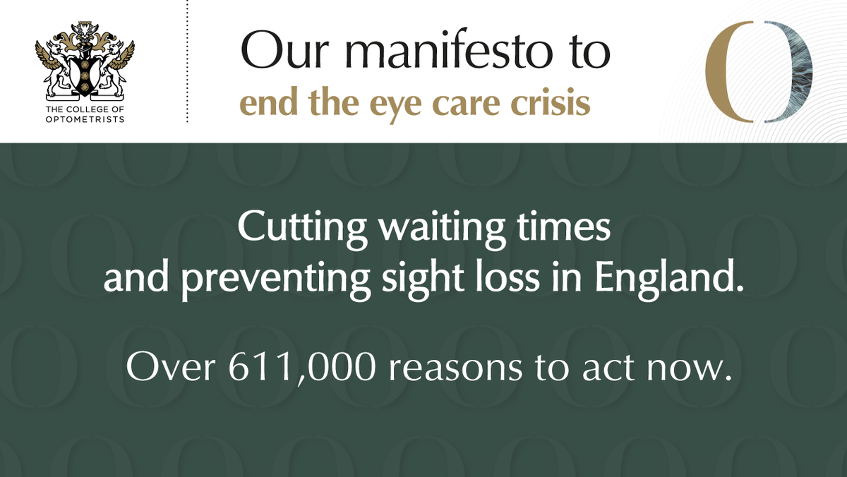 CollegeOptomUK's tweet image. We welcome the new government and look forward to working with them to end the eye care crisis. 

Together we can prevent sight loss and ensure patients receive the eye care they need at the right time and place.

Read our manifesto ➡️ coptom.uk/3VzKSey

#AdvancingOptometry