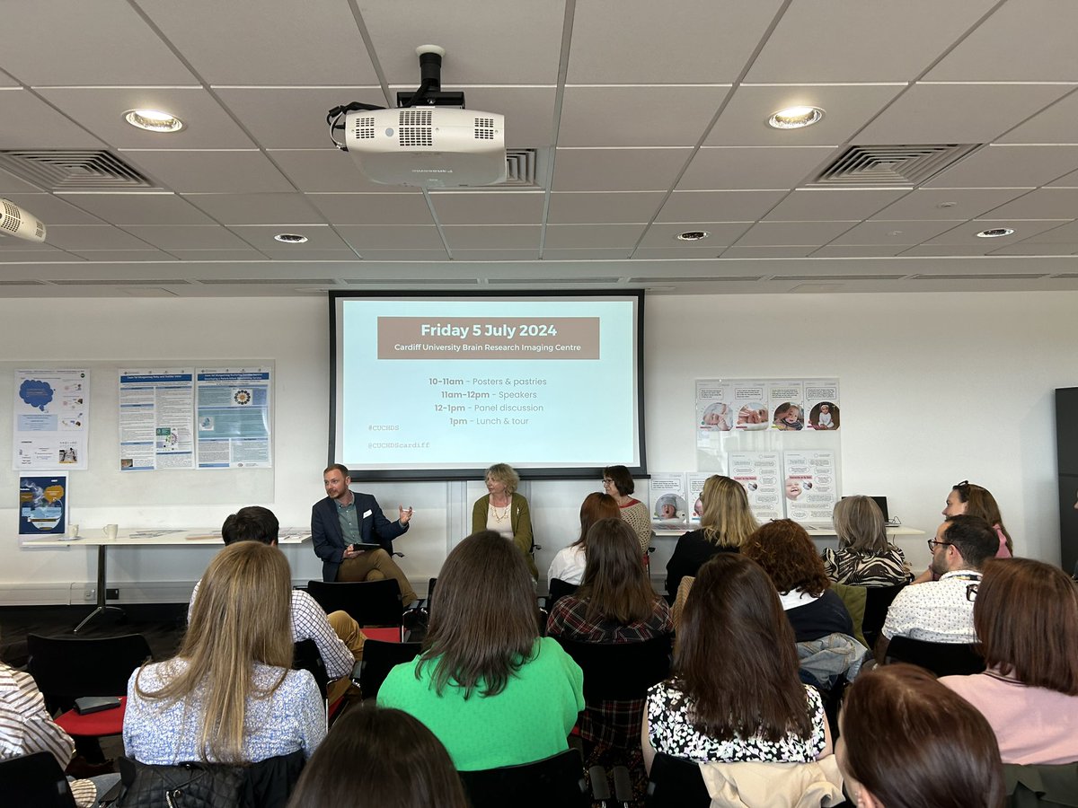 CUCHDScardiff's tweet photo. @PsychCardiffUni @RebeccaMPearson @ManMetUni @MeridethGattis @EleMasche Thank you to @DizzyDoodler from @ParentInfantFDN, Dr. Wendy Middlemiss from @UNTsocial &amp; @DrMattPrice1 from @barnardos for leading the panel discussion today at our Parent Infant Relationships Workshop. The day will finish with a tour of our amazing facilities at CUCHDS! #CUCHDS https://t.co/D29vgcah08