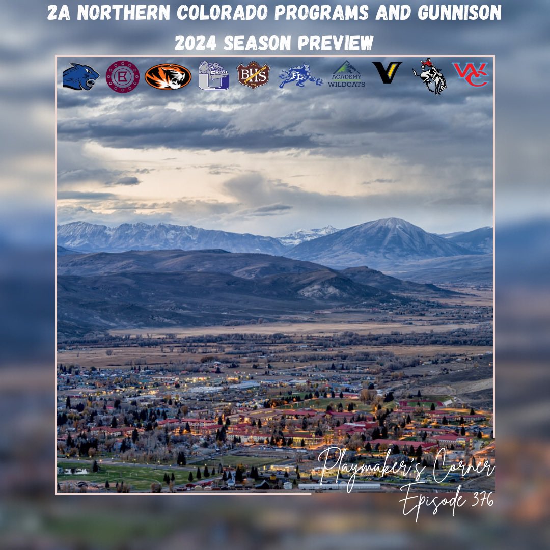 PlaymakerCorner's tweet photo. On this episode Coach V talks about a number of 2A teams here in Colorado in what should be a fun upcoming season. Episode is now out everywhere you can listen to podcasts! #playmakerscorner #coloradohighschoolfootball #whorunstherockies #sterling #gunnison #weldcentral #valley https://t.co/7ayUqduA3W