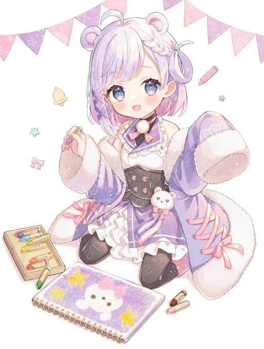 しろくまちゃん(IRIAMライバー「こむいこむ」様ご依頼絵) 