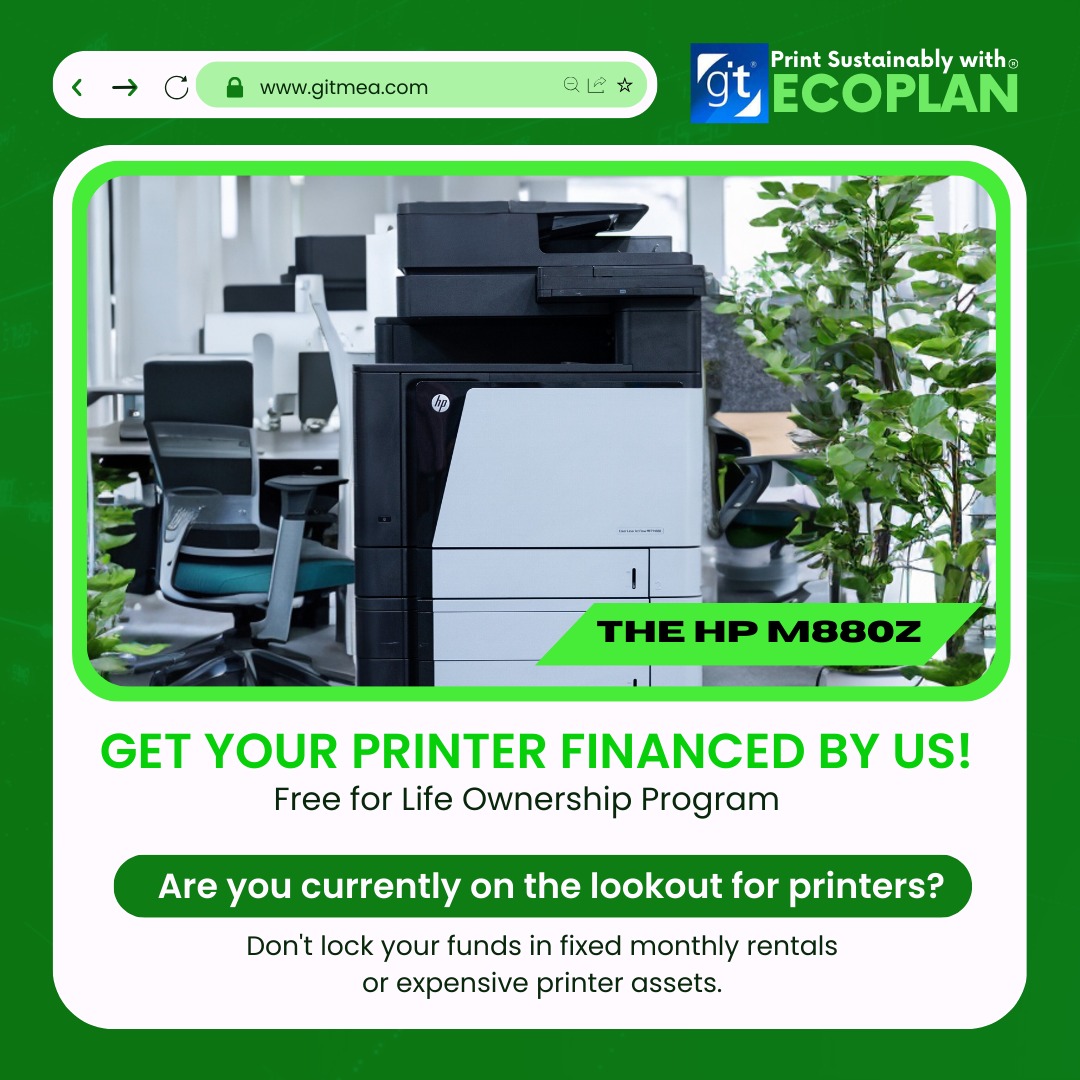 gitdubai's tweet image. Need a printer for your office? Let us buy it for you! Just pay for consumption and keep your cash to grow your business. 📈🌿

Introducing our Free for Life Ownership Program – the way to own and operate printing solutions without any upfront costs. Total freedom &amp;amp; flexibility.