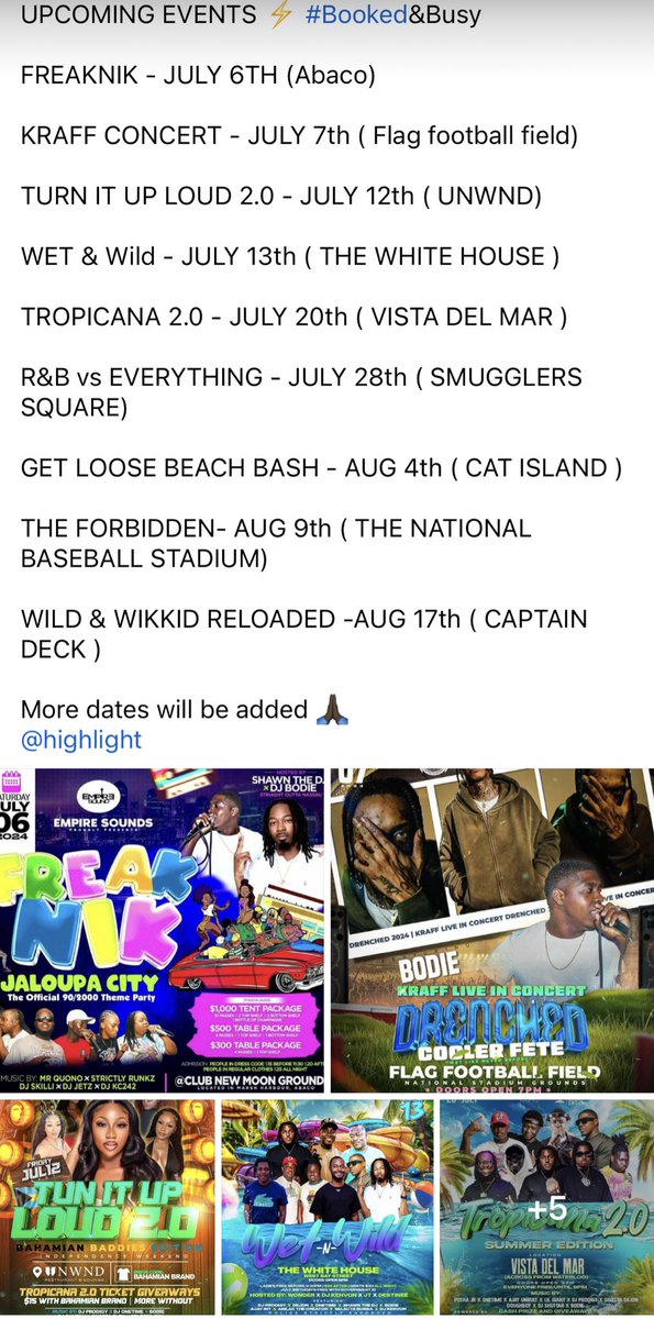 UPCOMING EVENTS ⚡️ #BOOKED&amp;BUSY 
#PARTYWITHBODIE⚡️