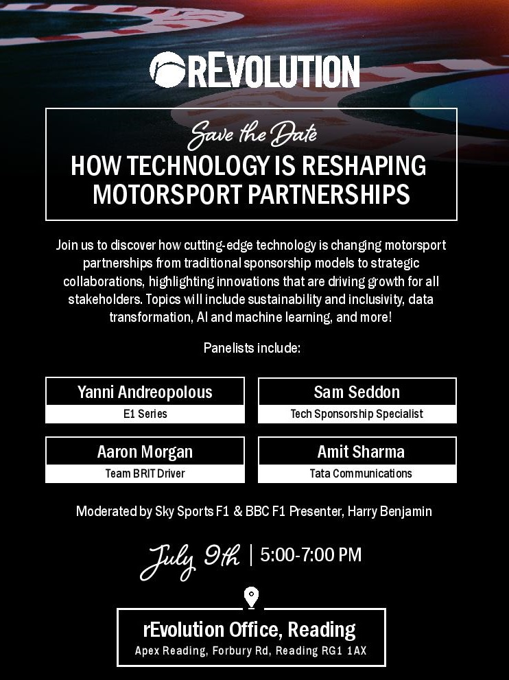 EuropSponsAssoc's tweet photo. 💻 MEMBER EVENT 💻

📜 How #Technology is Reshaping #Motorsport #Partnerships
📅 Tues 9 July
📍 Reading, near London
⏰ 17:00 BST / 18:00 CEST

Any individuals from #brands or #rightsholders who are interested in attending, pls contact sowen@revolutionworld.com 🙏

@littleRbigE https://t.co/A1VoXwmpPO