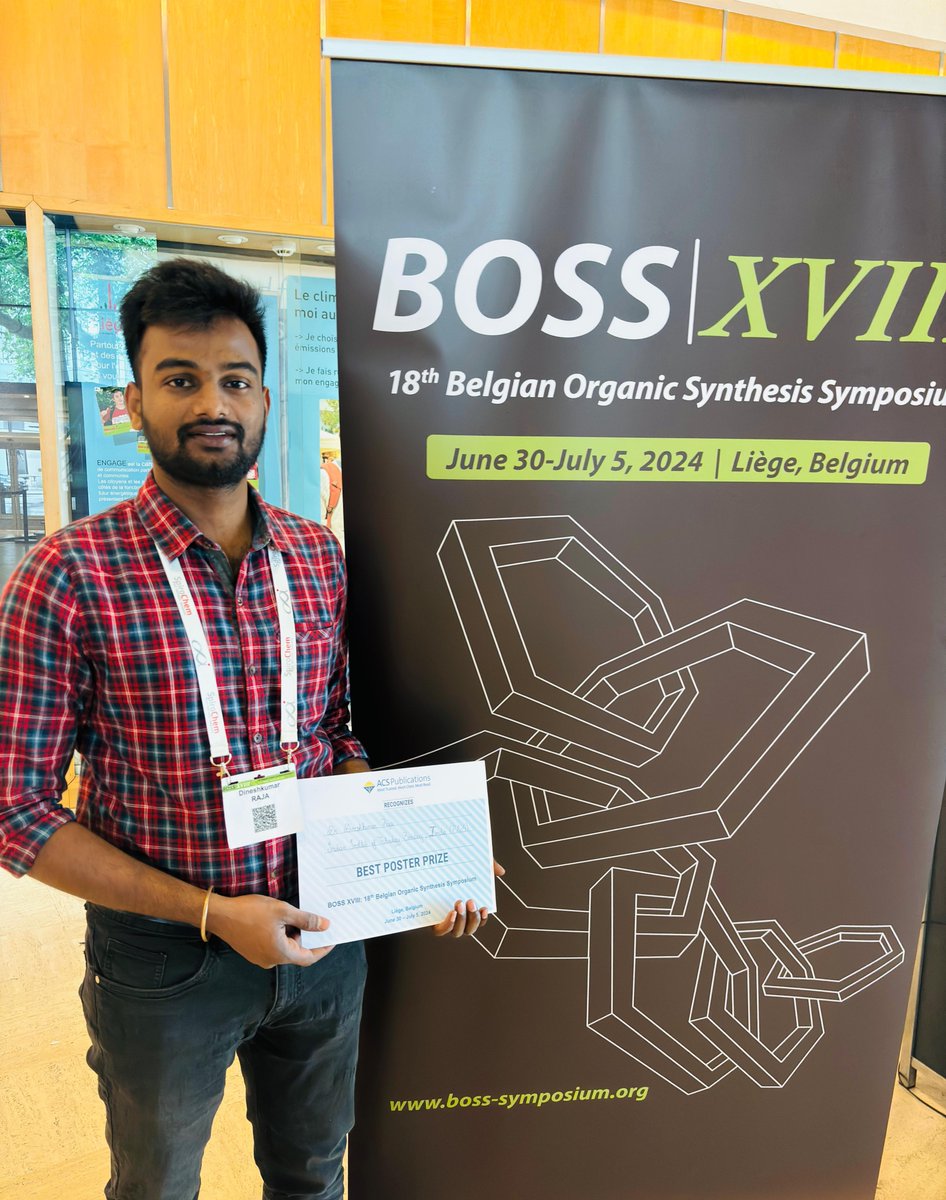 Debabrata Maiti (@maiti_iitb) on Twitter photo Huge congrats to Dinesh @Dineh_Rajaa <a href="/dm_lab/">DM Lab IIT Bombay</a> for his award-winning 🥇 poster on Pd induced photo-catalysed cross-electrophile coupling at <a href="/BOSS_Symposium/">BOSS SYMPOSIUM</a> #BOSSXVIII. Thank you friends <a href="/GloriusFrank/">Frank Glorius</a> and colleagues for visiting the poster. Huge congrats to Dinesh @Dineh_Rajaa <a href="/dm_lab/">DM Lab IIT Bombay</a> for his award-winning 🥇 poster on Pd induced photo-catalysed cross-electrophile coupling at <a href="/BOSS_Symposium/">BOSS SYMPOSIUM</a> #BOSSXVIII. Thank you friends <a href="/GloriusFrank/">Frank Glorius</a> and colleagues for visiting the poster.