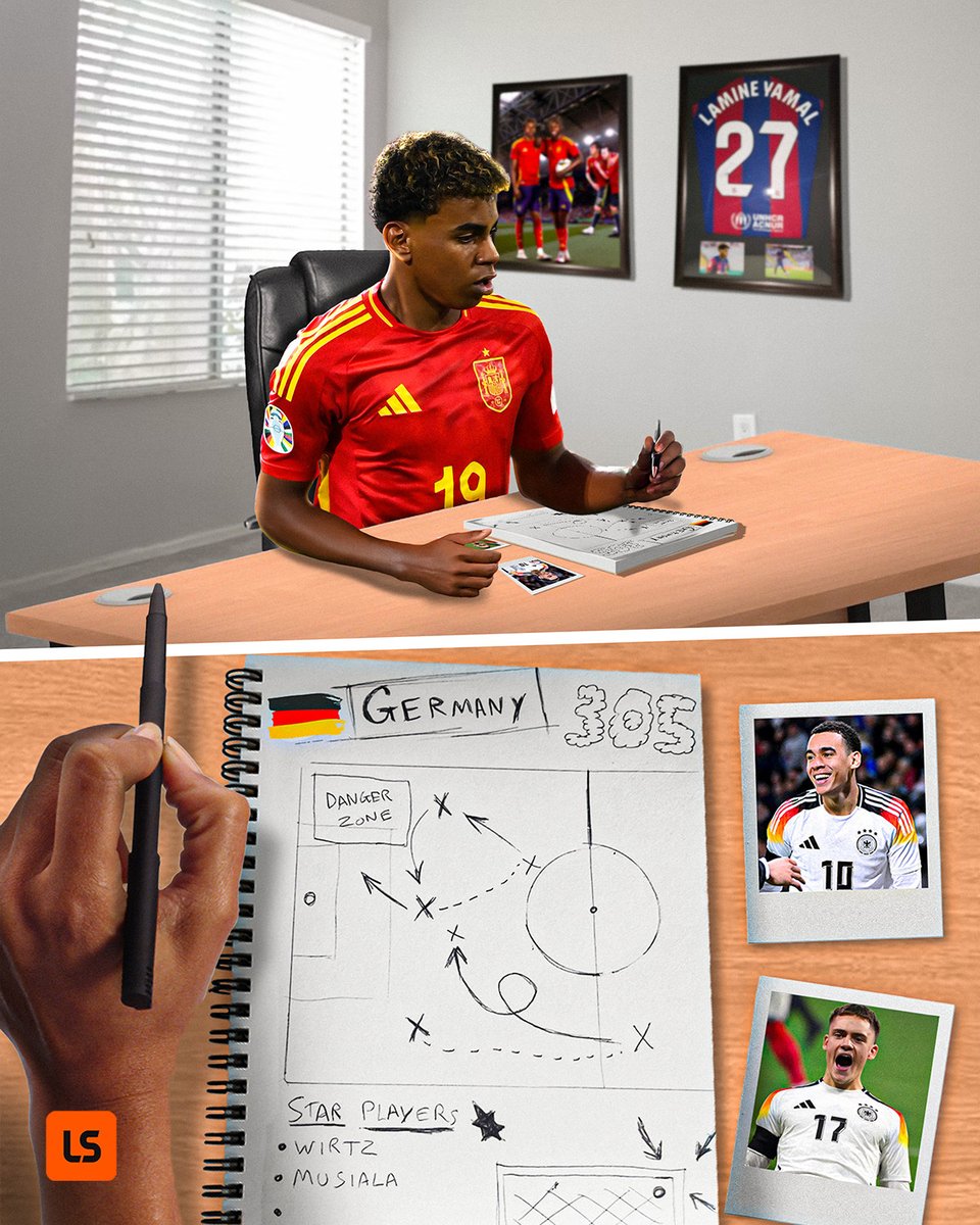 citistartv's tweet photo. Germany vs Spain at 4PM

Yamal Lamine's Assignment for the night!! https://t.co/WlQKdlhH63