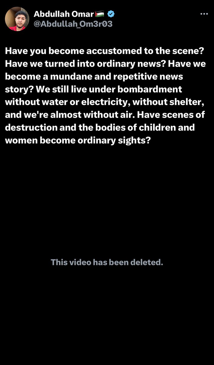 Hello World
Twitter deleted this video to cover up the crimes of the Israeli occupation and hide the crimes of genocide

My account is restricted and my tweets are not visible to everyone
Keep following me, retweeting, quote and commenting