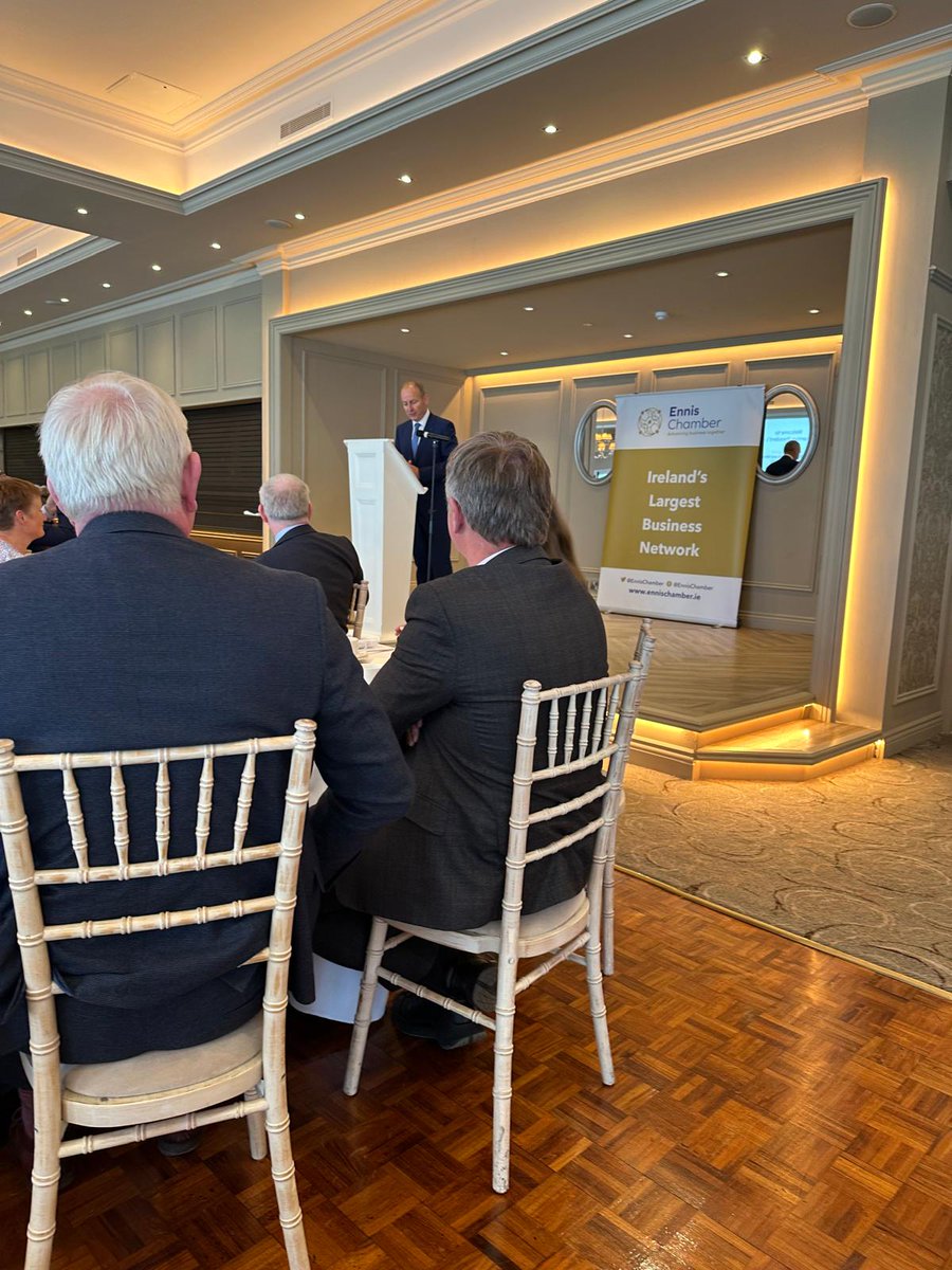 The Flynn team of Derek Murphy and Conor McMahon are delighted to be attending the Annual Presidents Lunch hosted by the Ennis Chamber today, with Tánaiste, Minister for Foreign Affairs and Minister for Defence, Micheál Martin as the keynote speaker. 

#ennischamber #networking