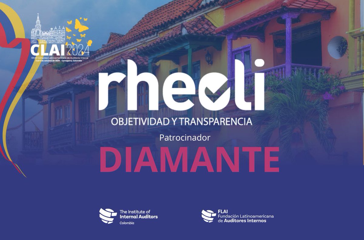 Auditores_LATAM's tweet photo. ¡BIENVENIDO Rheoli Patrocinador DIAMANTE para el XXVIII Congreso Latinoamericano de Auditoría Interna.

Inscríbete aquí https://t.co/JcZ5WgtpfI https://t.co/6ig5mwIrWg