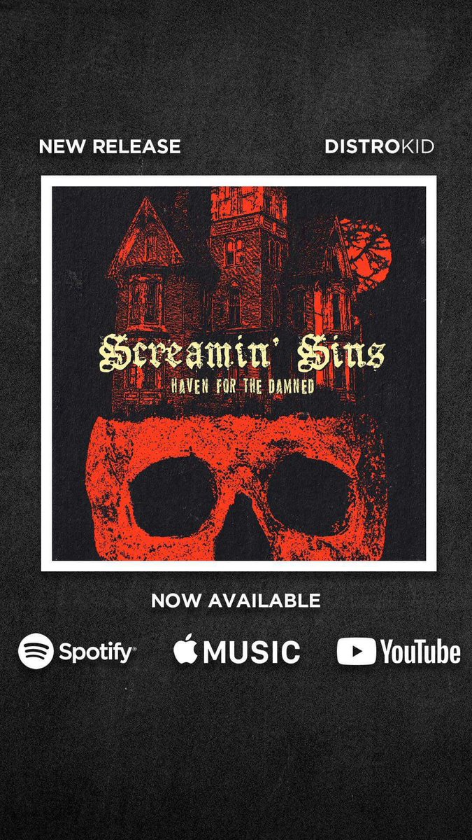 screaminsins's tweet photo. New EP “Haven For The Damned” out now on all major streaming platforms! 💀🥀 https://t.co/2Sc36frqCB